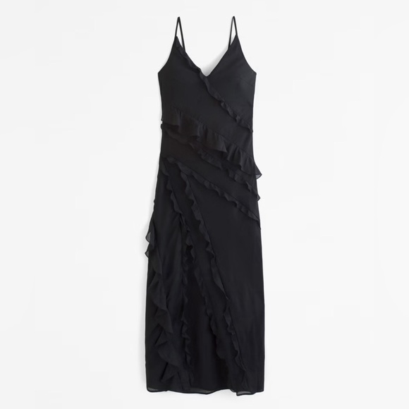 Draped Ruffle Maxi Dress petite - Picture 2 of 8